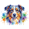 Bunter Wasserfarben-Hundeportrait