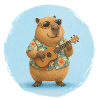 Capybara Musician Ukelele