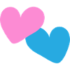 Connected Hearts Blue Pink