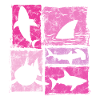 Graphisme Retro Silhouettes des Sharks