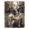 Pooh dog drinks café latte