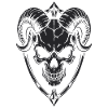 Skull with Horns Ram Skull