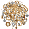 Steampunk Octopus Retro Mechanical Fantasy