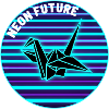 Origami Crane (Retro Neon Cyberpunk)