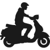 Rollerfahrer Motorroller Moped Roller Silhouette