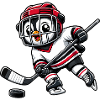 Süßer Pinguin Comic Eishockey Spieler