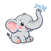 Happy Elephant Water Splash