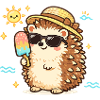 Sommer Igel mit Sonnenhut Eis