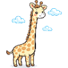 Giraffe in the cloudy sky