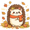Herbstlicher Igel mit Schal
