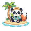 Panda Strandinsel Hawaii-Stil