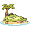 Beach crocodile with sunglasses