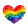 Buntes Regenbogen-Herz | Pride Acryl-Kunst