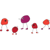 Bunte Vogeltruppe Cartoondesign