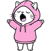 Chat en sweat à capuche
