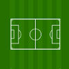 Fussballfeld Minimal Linienkunst