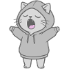 Chat en sweat à capuche