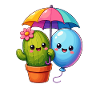 Cactus and Balloon Rainbow Joy