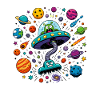 UFO Alien Dance in Space