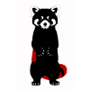 Red Silhouette Raccoon