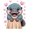 Love Otter with Hearts