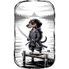 Dackel Samurai am See