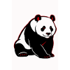 Red Silhouette Panda