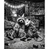 Waschbären Afterparty Wohnzimmer