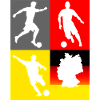 Kicker silhouettes in colour block Germany