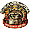 Morgenmuffel Waschbär Kaffee