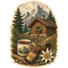 Alpenhütte Berge Tannen