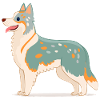 Australian Shepherd White/Gray (Comic)