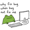 Warum Bug Funny Programmer-Frosch-Meme beheben