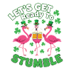 St Patrick's Day Flamingos Cheers