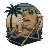 Capybara with shake and sunglasses