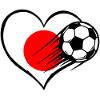 Japan Flagge Fußball mit Herz