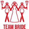 Team Bride (Junggesellinnenabschied 3some / Rot)