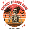 Spooky Season Babe Skeleton Sunset