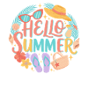 Hello Summer Tropical Print