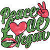 Peace Love Vegan Retro Script