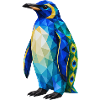 Peacock Penguin – Low Poly Art