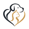 Heart Shape Dog Cat Duo