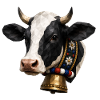 Cow Head Polygon Art with Bell