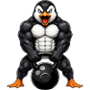 Penguin Training Bodybuilder Kettlebell Fitness
