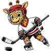 Cute Giraffe Hockey Player Cartoon Comic