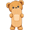 Bear with plaster – cute illustration