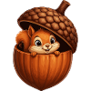 Squirrel in Eichel