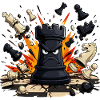 Angry tower in chess match
