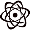 Atom Silhouette Science Design