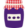 Blueberry Jam Jar with Checkered Lid
